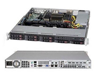 Server Supermicro SuperServer 1017R-MTF (SYS-1017R-MTF) E5-2648L (Intel Xeon E5-2648L 1.80GHz, RAM 4GB, 330W, Không kèm ổ cứng)