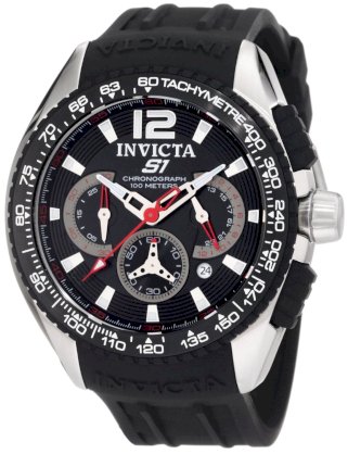 Invicta Men's 1453 S1 Racing Team Chronograph Black Dial Black Polyurethane Watch