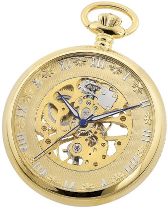 Stuhrling Original Men's 617.PK331 Special Reserve Montres De Poche Avignon Mechanical Skeleton Goldtone Pocket Watch