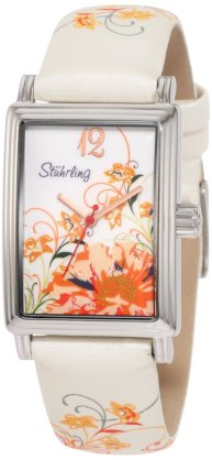 Stuhrling Original Women's 306.1215P3 Botanica Swiss-Quartz White Dial Watch
