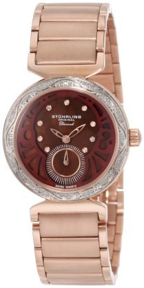 Stuhrling Original Women's 504B.124472 Soiree Elite Diamond Brown Mother-Of-Pearl Dial Watch
