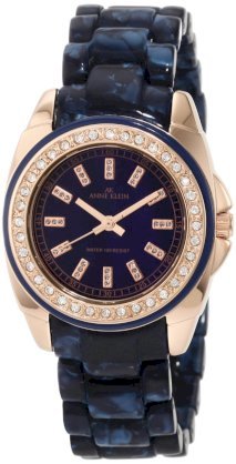 Đồng hồ AK Anne Klein Women's 10/9668RGBL Swarovski Crystal Accented Blue Marbleized Rosegold-Tone Bracelet Watch
