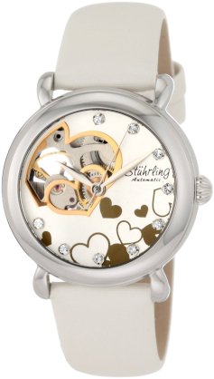 Stuhrling Original Women's 108E.Heart Aphrodite Charmed Heart-Shaped Open Dial Watch