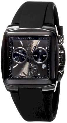 ESQ by Movado Men's 07301370 Bracer Black Rubber Strap Black Rectangular Dial Watch