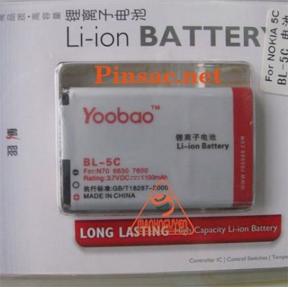 Pin Yoobao cho Nokia N71, E60, E50, 7600, 5310