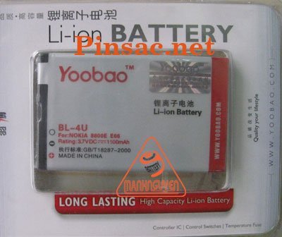 Pin Yoobao cho Nokia 8800a 4GB Carbon Arte, 8800 Arte, 8800 Carbon Arte, 8800 Gold Arte