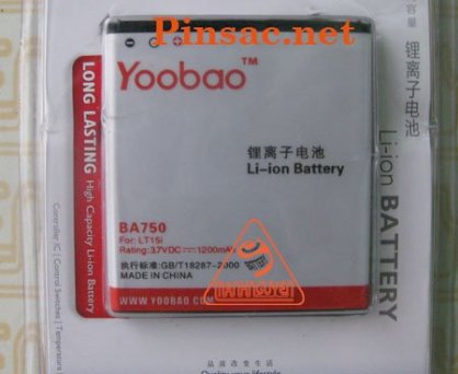 Pin Yoobao cho Sony Ericsson Xperia Arc, Sony Ericsson LT15a,  Sony Ericsson LT15i, Sony Ericsson Anzu, Sony Ericsson Xperia X12