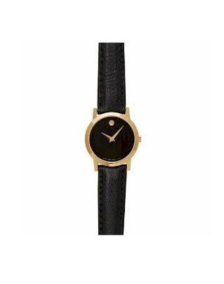  Movado Women's Classic Museum Swiss Quartz Leather Strap Watch (Black)-0605655
