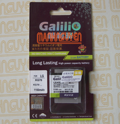 Pin Galilio cho LG KE970U, LG UX830, LG U990 Viewty, LG  Muziq, LX570, U970