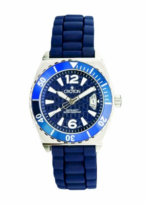 Men's Blue Rubber Strap Watch