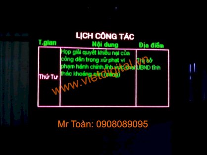 Bảng lịch trực, lịch công tác Viet Digital 