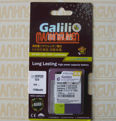Pin Galilio cho Dopod A6288, HTC A6262, HTC Hero, HTC Hero 100, HTC Hero 130