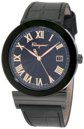 Ferragamo Men's F71LBQ6809 S009 Grande Maison Swiss Quartz Black Dial Genuine Leather Watch