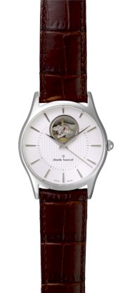 Claude Bernard Men's 85009 3 AIN Classic Automatic Silver Dial Brown Leather Exhibition Watch