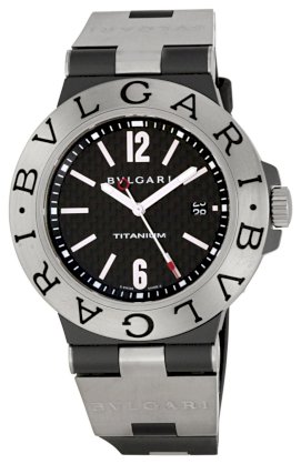 Bvlgari Men's BVLTI44BTAVTDSLN Diagono Black Dial Watch