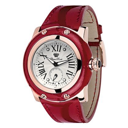 Glam Rock Women's GR10029 Miami Silver Dial Red Patent Leather Watch