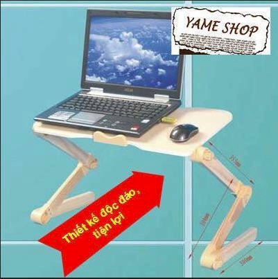 Bàn laptop gỗ Yame (có quạt)
