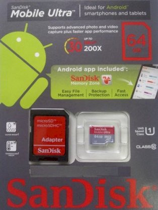 Sandisk Mobile Ultra MicroSDHC 64GB (Class 10)