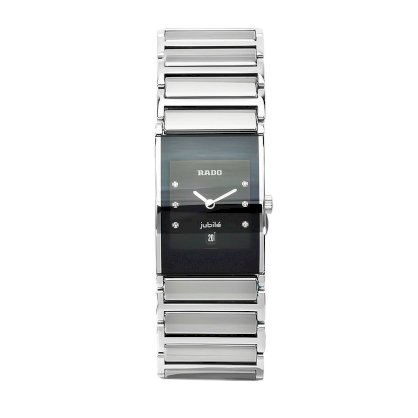 Rado Women's R20785759 Integral Black Dial Ceramic Case Six Round Cut Diamonds Watch