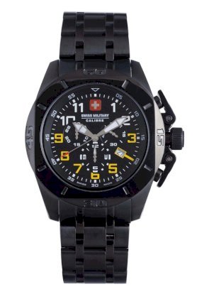 Swiss Military Calibre Men's 06-5D1-13-007.2 Defender IP Black Chronograph Date Stainless-Steel Bracelet Watch