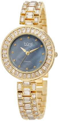 Burgi Women's BUR062YG Mother-Of-Pearl Diamond Bracelet Watch