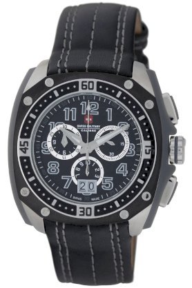 Swiss Military Calibre Men's 06-4F1-04-007 Flames Chronograph Grey Leather Date Watch