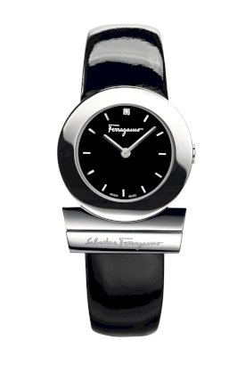 Ferragamo Women's F56SBQ9909J S009 Gancino Black Patent Band Logo Watch