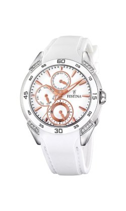 Festina Women's F16394/3 White Silicone Quartz Watch with White Dial
