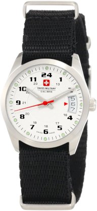 Swiss Military Calibre Women's 06-6T1-04-001 Trooper Silver Dial Canvas 24-Hour Date Watch