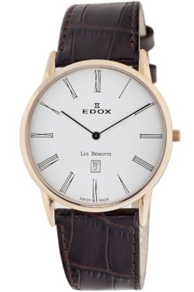 Edox Men's 26023 37R BR Les Bemonts Round Ultra Slim Watch