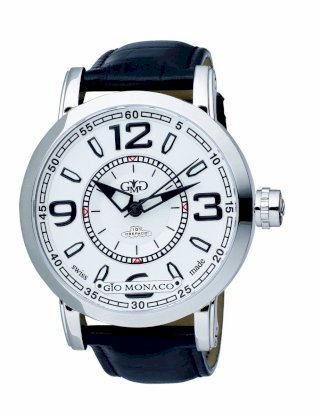 Gio Monaco Men's 821-F Crepacci Automatic White Dial Luminous Leather Watch