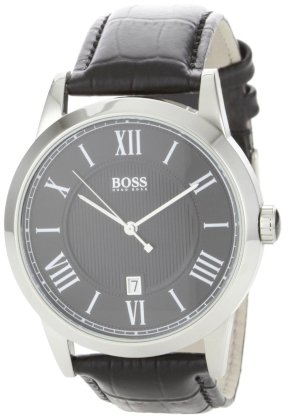 Hugo Boss Boss Black Leather Strap Black Dial Men's watch #1512429