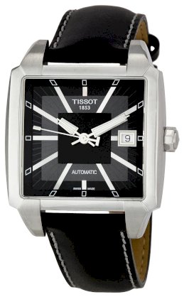 Tissot Men's T0055071606100 Quadrato Black Dial Watch