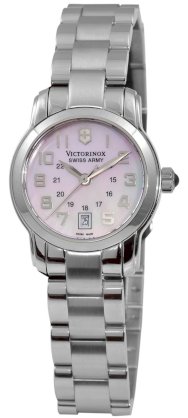 Victorinox Swiss Army, Silver Stainless Band Pink Dial - Women's Watch 241056