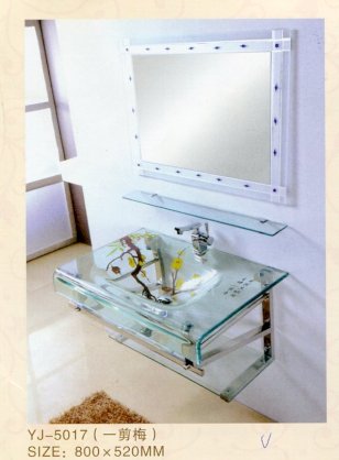 Chậu rửa mặt lavabo kính chịu lực cao cấp YJ 5017