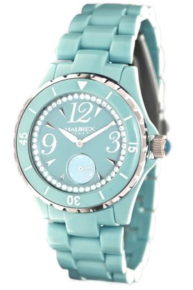 Haurex Italy Women's PT342DPT Make UP Aqua Green Mother-Of-Pearl Sub-second Crystal Watch