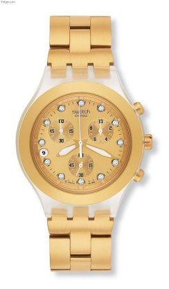 Swatch Men's SVCK4032G Stainless Steel Analog Watch with Gold Dial Watch