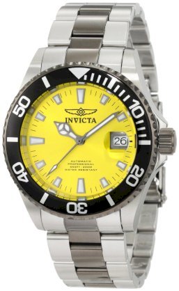 Invicta Men's 10495BLB Pro Diver Automatic Yellow Dial Two Tone Stainless Steel Watch