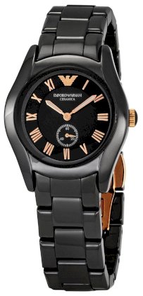 Emporio Armani Women's AR1412 Ceramic Black Dial Watch