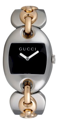 Gucci Women's YA121305 121 Marina Chain Two-Tone Black Dial Watch