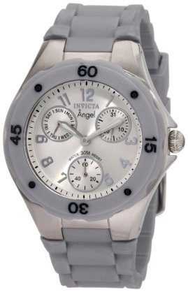 Invicta Women's 1273 Angel Grey Silicone Silver Dial Watch