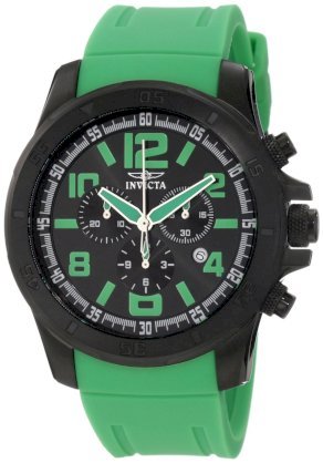 Invicta Men's 1920 Specialty Chronograph Black Dial Green Polyurethane Watch