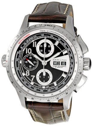 Hamilton Men's H76626535 Khaki X Mach Black Chronograph Dial Watch