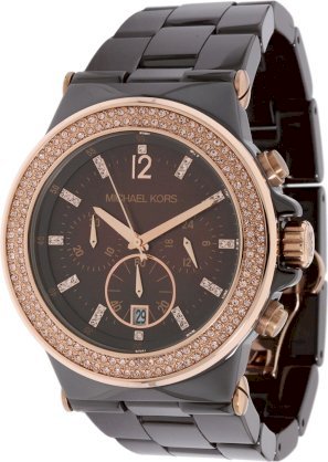 Michael Kors MK5518 Runway Chocolate Ceramic Espresso Chrono Watch