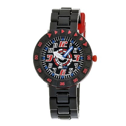 Swatch Kids' ZFCS019 Quartz Black Dial Plastic Watch