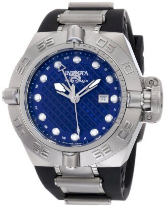 Invicta Men's 1155 Subaqua Noma IV GMT Blue Dial Black Polyurethane Watch