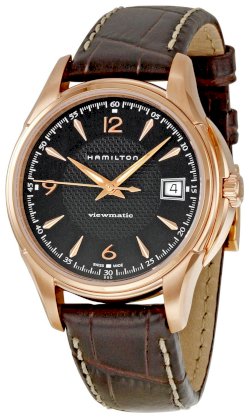 Hamilton Men's H32445585 Jassmaster Viewmatic Black Dial Goldtone Watch