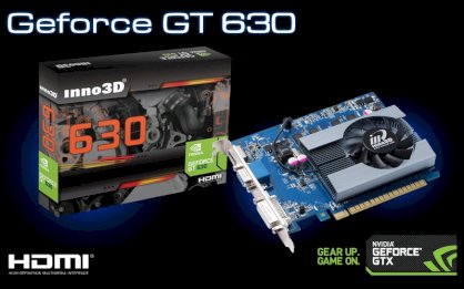 Inno3D GeForce GT 630 (NVIDIA GeForce GT 630, GDDR3 1GB, 128-bit, PCI-E 2.0)