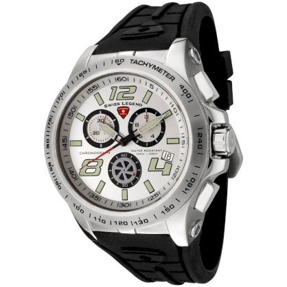 Swiss Legend Men's 80040-02S Sprint Racer Collection Chronograph Black Rubber Watch