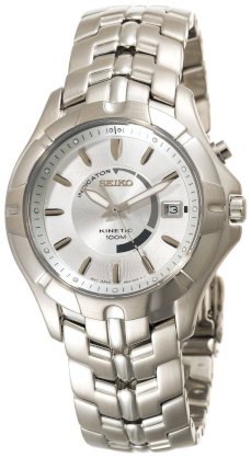 Seiko Men's SKA401 Kinetic Silver-Tone Watch